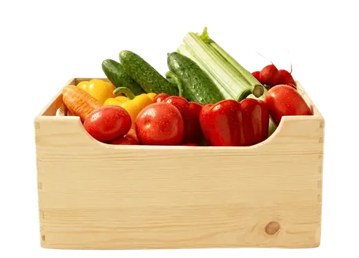 Kiste mit frischem Gemüse