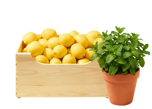 Kleines Set für Limonade mit Zitronen und Minze
